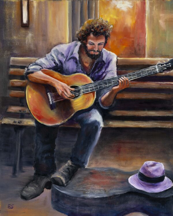 jamming guitarist print