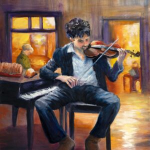 the cafÉ violinist print