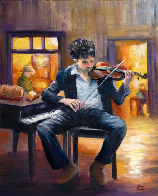 the cafÉ violinist print